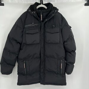 Good For Nothing Black Heavyweight Hooded Puffer Coat Size 3XL